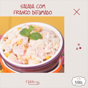 Salada com frango defumado